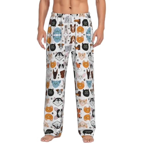 Pantalon de pyjama léger homme anti transpiration nuit confort animaux