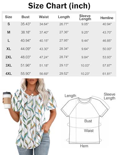 Womens T Shirts Short Sleeve Pleated Dressy Casual Scooped Neck Summer Tops Blouses2