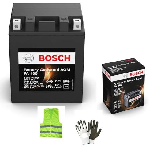 CLICK & GO COMPATIBILE CON MOTO GUZZI Breva 750 per anno 2003 al 2009 BATTERIA YB14L-A2 IN GEL BOSCH FA105 SPEDITA GIÀ CARICA PER L'USO MOTO SCOOTER BATTERIE 14 AMPERE 12 VOLT 134X89X166MM