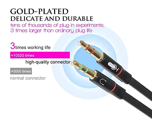 AdzMozi Gold 3.5mm Audio Y Splitter Cable Pack of 1 - Image 7