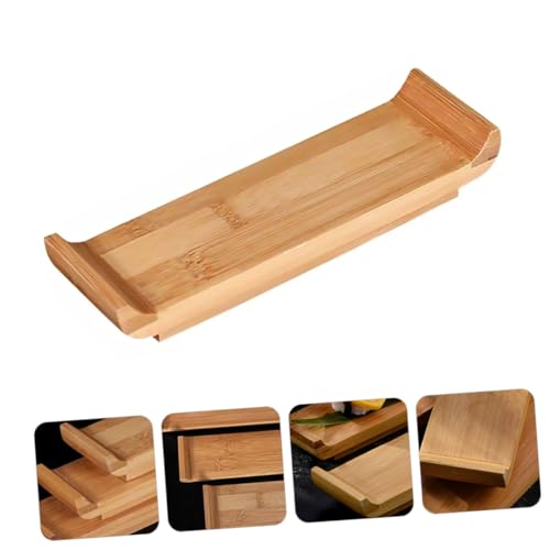 Bandeja de sushi y plato sashimi pequeño de madera miniatura 7