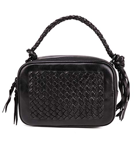 Preisvergleich Produktbild LXFA Damen Handtasche Leder,Mini Umhängetasche, Quaste Messenger Bag Handytasche