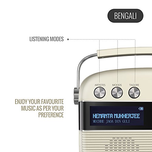 Saregama Carvaan Bengali - Portable Music Player with 5000 Preloaded Songs, FM/BT/AUX (Porcelain White)