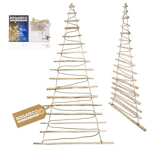 Weihnachtsbaum Wand 23 BOGATECO Handgemacht Weihnachtsbaum 205 cm hoch, aus Haselnussholz |...