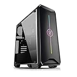 Caja de ordenador equipada con lateral transparente y frontal con tira RGB con varios modos de iluminación