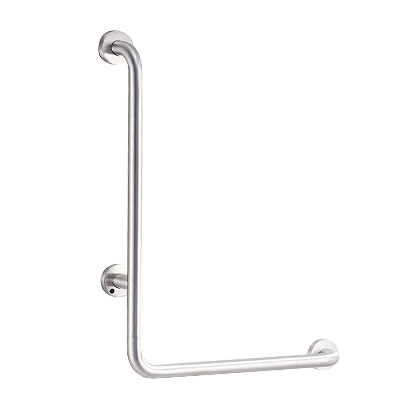 L-Förmiger,Abgewinkelter Duschhaltegriff,Edelstahl-Haltegriff für die Toilette,Wandmontage,Badezimmer-Sicherheitsgriffe für Senioren,Menschen Behind(Size:19.7x27.6 inch,Color:Rechts gebürstet)