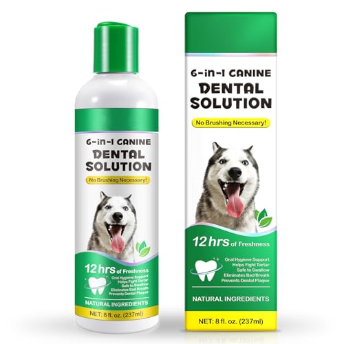 CJXHJY Spray Dental para Perros - 237 ml - Spray de Cuidado Dental, Sin Enjuagar ni Cepillar, contra el Sarro y Lucha contra el Mal Aliento, Cuidado Dental para Perros y Gatos con 6 Funciones