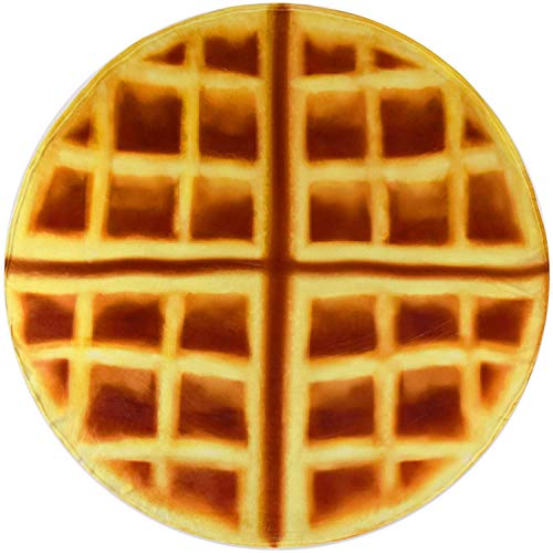 CASOFU Waffles Blanket, Giant Flour Waffles Throw Blanket, Novelty Waffles Blanket for Your Family, Soft and Comfortable Flannel Waffles Blanket for Adults. (Brown and Yellow,80 inches)