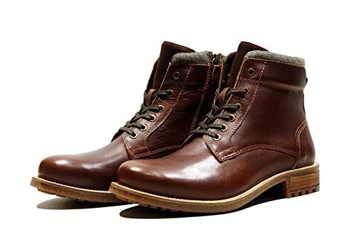 Image of Hx London Leather Men Black Stylish High Top Laceup Boot