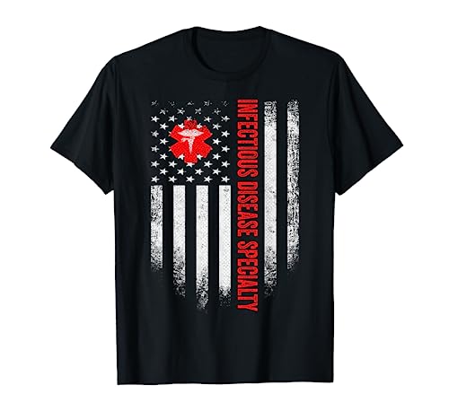 Vintage Infectious Disease Specialty Doctor American Flag T-Shirt for Women Men