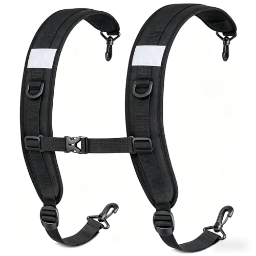 hanmir Backpack Straps Replacement, Padded and Adjustable Shoulder Straps with Chest Strap, Fit for Backpacks, Golf Bags, Musical Instrument Cases