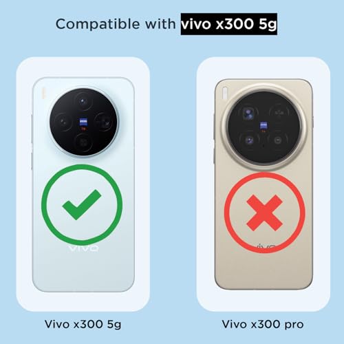 Image of Amazon Basics Back Cover for Vivo X300 5G PC + TPU Clear Transparent Raised Edges Shockproof Protective Phone Bumper Case (Transparent)