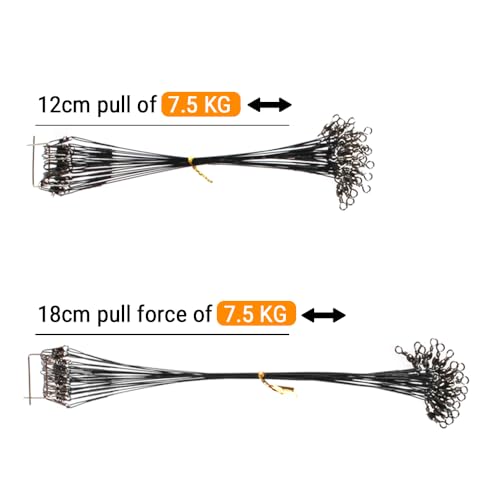 ACAGALA Steel Leader Fishing 20pcs Wire Leaders Nylon y Acero miniatura 5