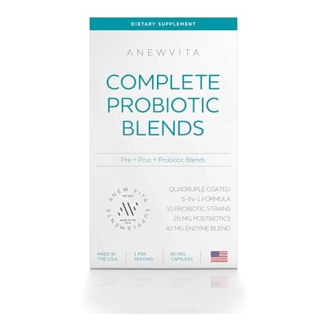 Complete Probiotic Blend: 5-in-1 Digestive Enzymes, Zinc, Postbiotic, Prebiotics and Probiotics for Women & Men, Provitalize for Women Digestive & Gut Health | 10 Strains 20 Billion CFU, 60ct Softgels Cover