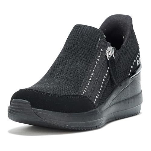 Skechers fB[X The Triple Wedge-Krissie nYt[ XbvCXj[J[, ubN/ubN, 25.5 cm
