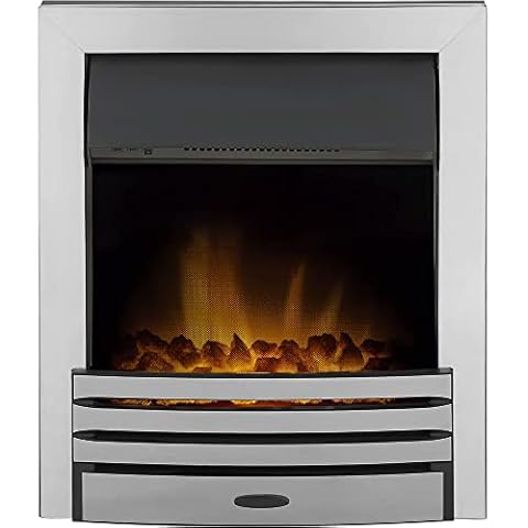 Adam Eclipse Chrome Electric Fire with Remote Cover