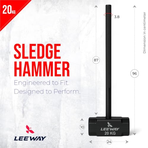 Image of LEEWAY 20 Kg Sledge Hammer for Strength Training, Gym Hammer, ClubBell, MaceBell for Full Body, Shoulder, Grip and Forearm Workout, Stretching Exercise Sledgehammer (Hammer, 20 kg)