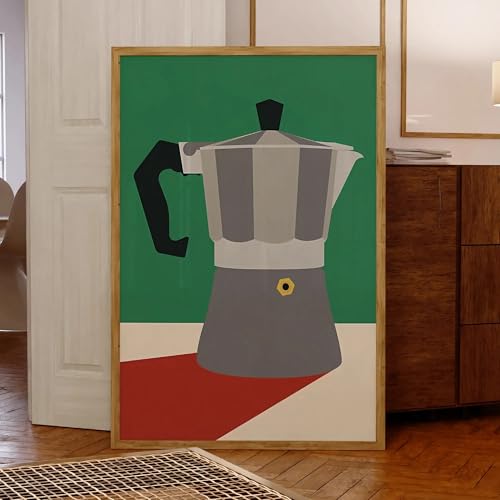 Impression sur toile moderne abstraite expresso encadrée 80x140 cm