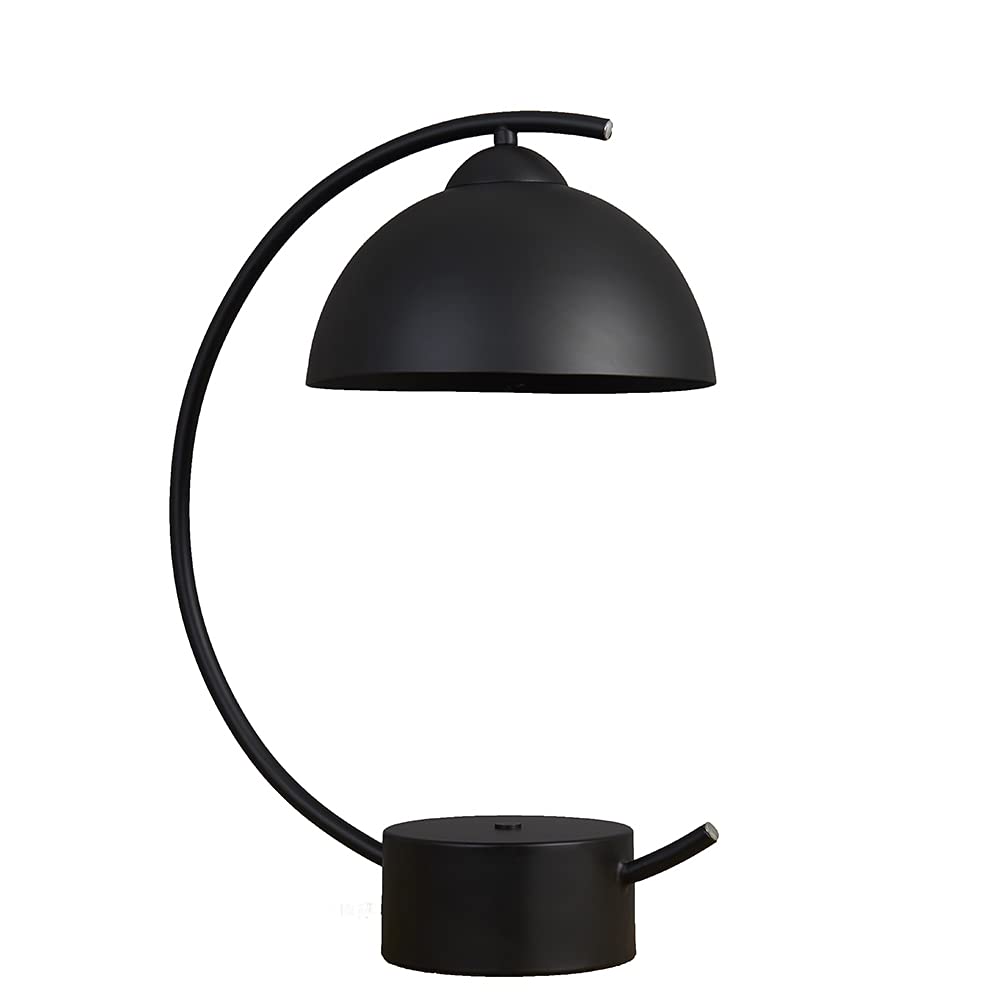 Minisun Matt Black | Contemporary Crescent Frame Dome Table Lamp | Home Décor, Bedside & Desk Lamp | Includes Bulb [3000K Warm White]