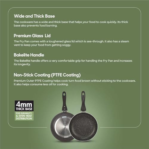 Image of Signoraware Perfecto 6 Layer Coating Non Stick FryPan 24cm | Prevent Sticking | Gas & Induction Compatible | Ideal for Sauteing Veggies, Frying Snacks or Making Gravy & Stir-Fries (1.75 LTR | Steel)