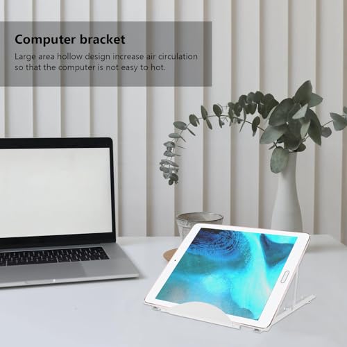 Soporte portátil plegable metálico para laptop blanco miniatura 5