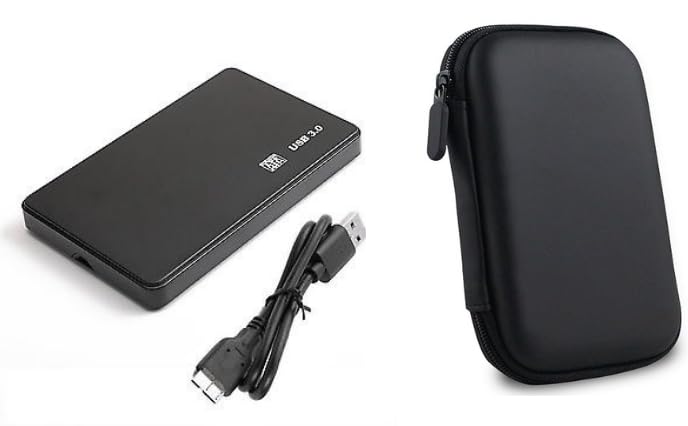 Image of 500GB Portable External Hard Disk USB 3.0 - External HDD with Pouch - Data Storage Drive for Laptop PC Mac Windows - 1 Year Warranty