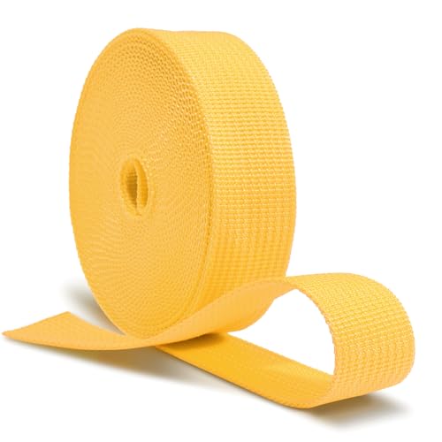 Image of CooBigo 12 Yards Webbing 1 inch & 1.5 inch & 2 inch Polypropylene Webbing Strap 1 Inch 1.5 Inch 2 Inch Wide Webbing Strapping for Bags /Lawn Chair /Pool Solar Cover DIY Crafting