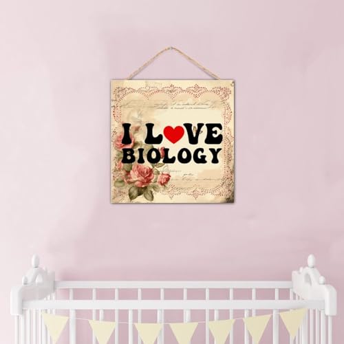 Panneau bois I Love Biology de 30cm pour décoration murale de Saint-Valentin - 7