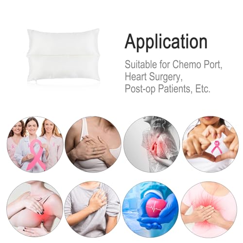Image of Silky Satin Port Pillow Heart Surgery Pillows for Chemo Port After Open Heart Surgery Recovery Gifts Bypass Pacemaker Must Haves Protector Smooth Cooling Cushion Ivory