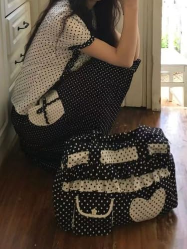 Bolso de hombro estilo Gyaru con lunares y volantes miniatura 5