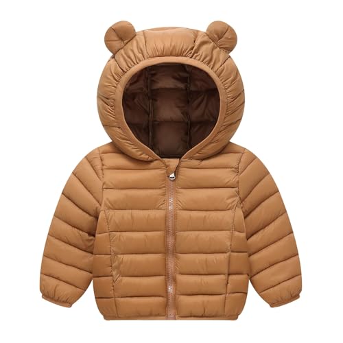 Kids Boy Girl Winter Coats Lightweight Cute Bear Ears Padded Jacket Cute Outdoor Outwear Warm Clothes 1-6 Years