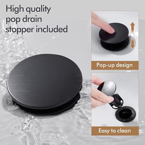 Fransiton Oil Rubbed Bronze Waterfall Bathroom Faucet Lavatory Single Handle 1 Or 3 Hole Bathroom Sink Faucet Washbasin Faucet With Deck And Pop-Up Drain thumb #4