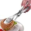 Huakai Kitchen Metal Tongs, Heat-Resistant 600°C Stainless Steel Cooking Tongs, Perfect for Food, Steak,Bread,Pizza,Salads and BBQ,Stable Clamping and Flipping Performance.