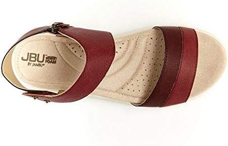 JBU by Jambu Women's Doris Flat Sandal, Cognac, 7 Medium US | Image 1