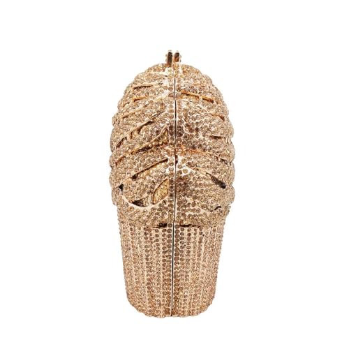 Image of Women Ice Cream Crystal Evening Bag Luxury Rhinestone Clutch Wedding Party Minaudiere Purse and Handbag for Cocktail
