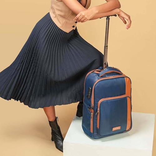 Image of THE ASSEMBLY Laptop Roller Backpack for Men & Women | Convertible Travel Backpack with Wheels | Water-Resistant Polyester Weekender & Office Bag
