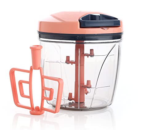 Amar Impex Nexus Jumbo Handy Chopper with 5 Blades for effortlessly Chopping Vegetables and Fruits,Meat Mincer for Your Kitchen (Pink,950ml)