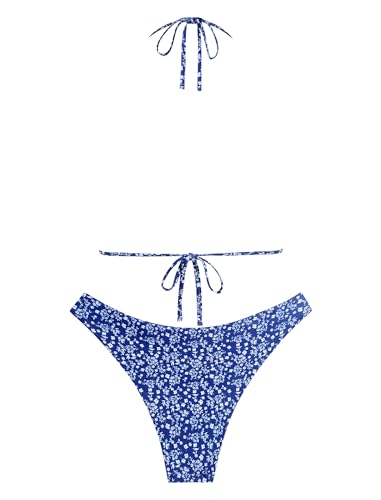 Image of ZAFUL Womens Halter Bikini Sets Triangle Bikinis High Cut Swimsuits 2 Piece Bathing Suits Sexy Swimwear