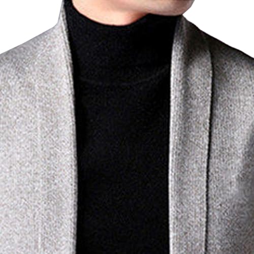 Men's Open Front Long Cardigan Shawl Collar Cardigans Sweater Cable Knit Ribbed Length Men Cardigan3