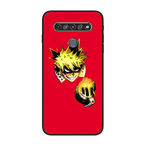 Black TPU Case for LG Stylo 6, Hero Deku Bakugou Academia 2 Ultra Thin Soft Silicone Anti-Scratch Black Phone Cover Case