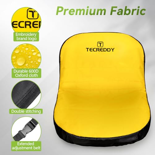 Image of Lawn Mower Seat Cover for John Deere LP92334 Riding Mower, Fits 14 inch - 16'' Seats, Weatherproof 600D Oxford Fabric Tractor Seat Cover, Large