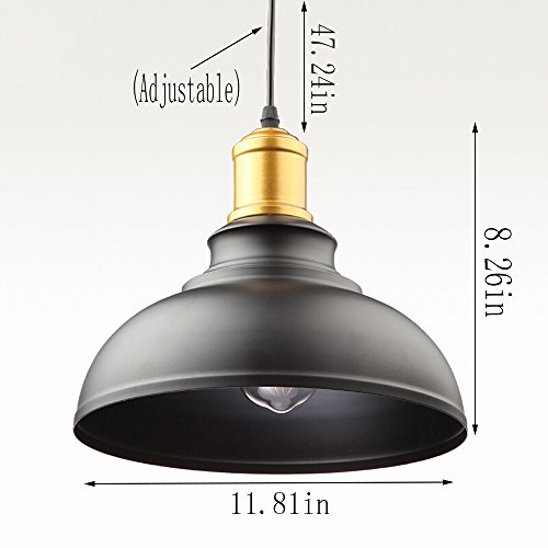 Lámpara colgante retro de hierro y latón E27 para restaurante y jardín 8