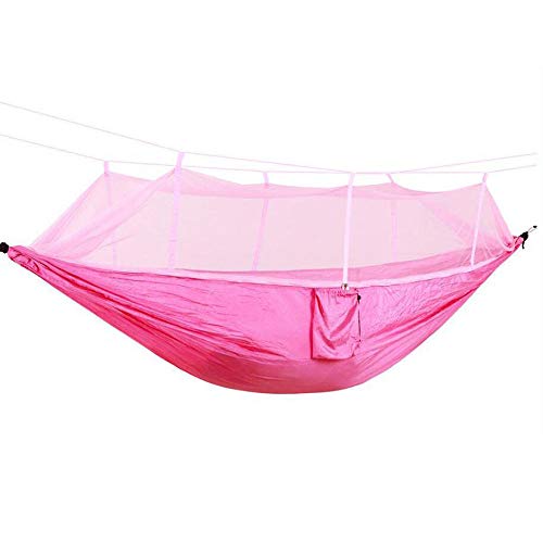 Jcnfa 蚊帳付きハンモック、バックパッカー用のアウトドアシングルダブルパラシュートメッシュハンモックキャンプ、旅行 (Color : 3, Size : 260*140cm)