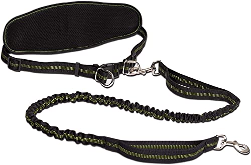 PIKAON Hands-Free Dog Leash for Running, Jogging, Walking, Comfortable Back Support Pad, Reflective Stitiches, Dual Handle