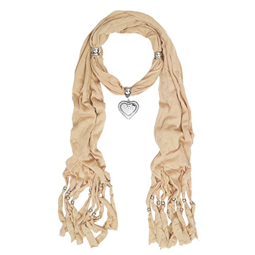Elegant Heart Charm Pendant Jewelry Necklace Scarf - Diff Colors Avail