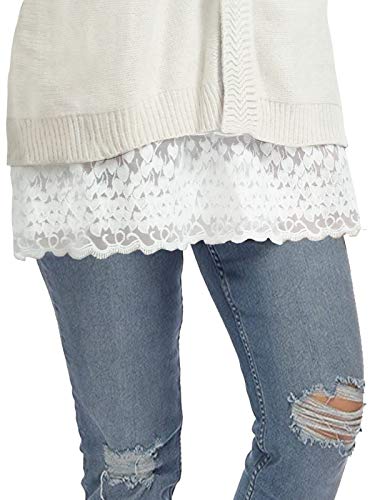 Image of Vanrose Jan Womens Lace Shirt Extender See Through Lace Underskirts Layering Half Slip Clothing Accessories