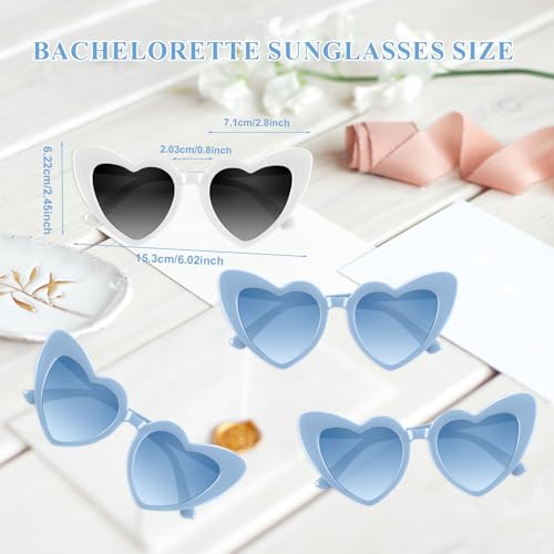 4/6/8/10/12 Pack Bachelorette Sunglasses Heart Sunglasses Vintage Heart Shaped Glasses for Women Bridal Party Wedding2