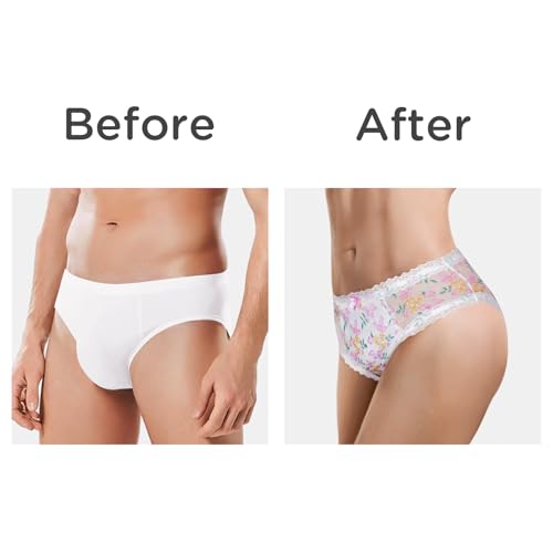 Littleforbig Unisex Hipster Briefs Cottagecore Pattern Mesh Shaping Tucking Gaff Briefs for Transgender Individuals3