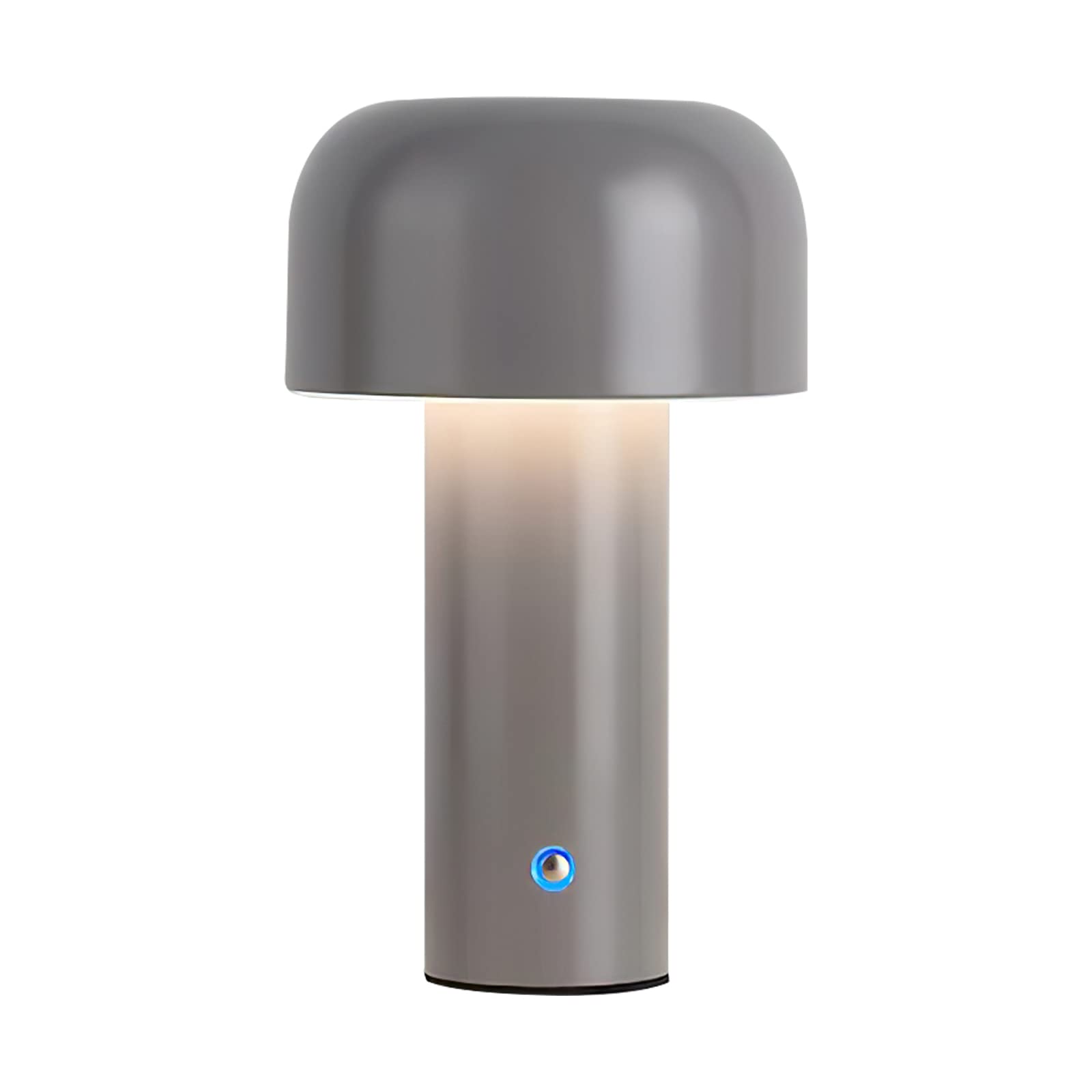Mushroom Table Lamp for Bedroom, LED Table Lamp Portable USB Rechargeable Desk Lamp Mushroom Metal Table Lamp Touch Control Night Light with 3 Color Bedside Lamp Aesthetic Room Home Decor (Gray)