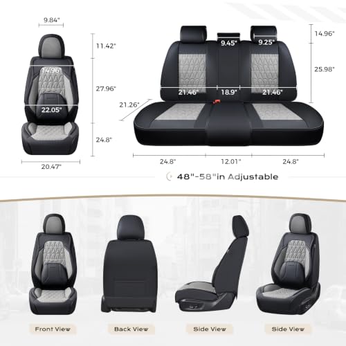 Image of Coverado Seat Covers, Car Front Seat Covers with Backrest, Nappa Leather Car Seat Protectors,Waterproof &Breathable,Anti-Slip Automotive Seat Cushion, Universal Fit for Most Vehicles